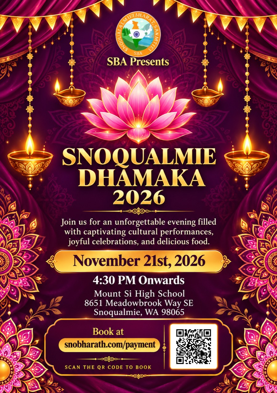 Snoqualmie Dhamaka 2026 Diwali event poster